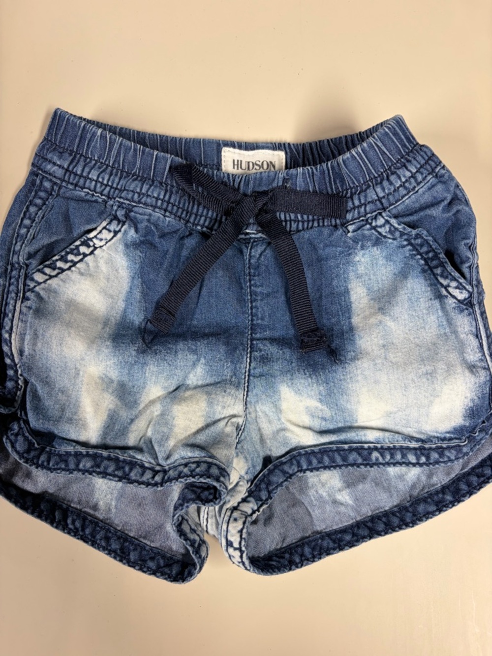 Hudson Jeans Girls' Blue Washed Denim Shorts
